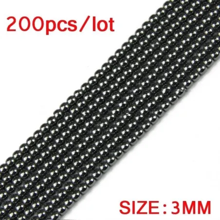 Natursten - løse perler - armbåndfremstilling - 200 stykker - 3 mm