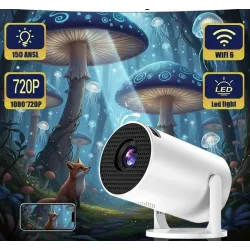 HY200 720p bærbar projektor - 270° roterbar, Full HD HDMI/USB, hjemmebiograf og udendørs film