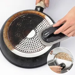 Magic Emery Sponge Brush Wipe Eraser Cleaner Kitchen Bath Rust Strong Decontamination Cleaning Tools With Handle Household Tools