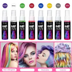 Midlertidig hårfarvespray: øjeblikkelig, blegemiddelfri - varm skylning til cosplay og fester