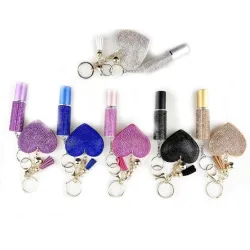Diamant hjerte nøglering - med smart lanyard mini parfumeflaske