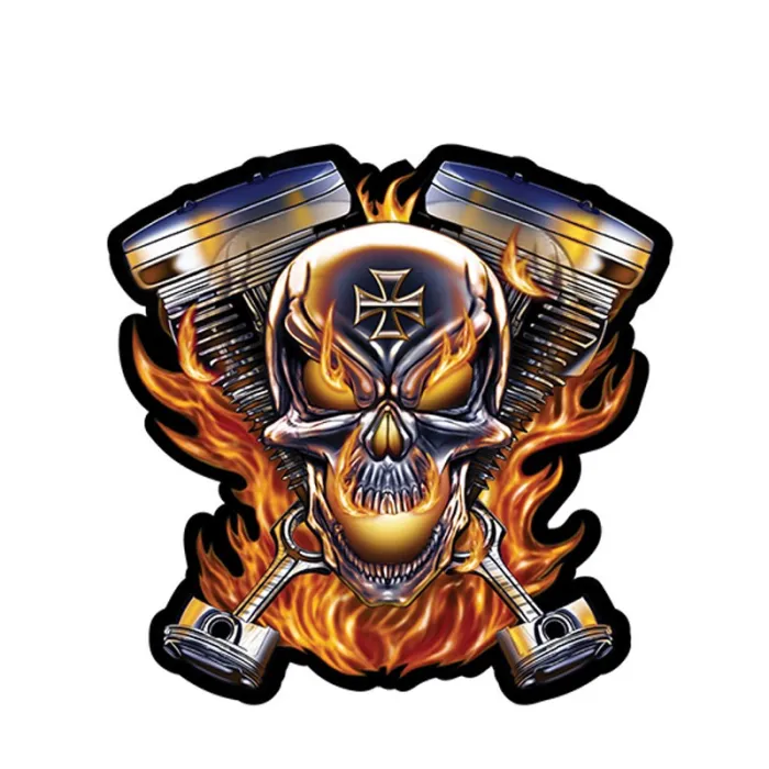 Skull & flames car decal – premium vinyl sticker for vehiclesStickers