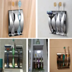 Stainless steel toothbrush holder - wall mounting