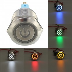 6 Pin 22mm 12V Led light metal push button latching switchSwitches