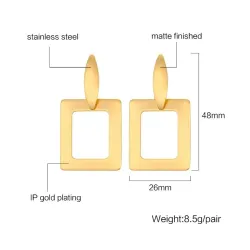Geometric Gold Stud Earrings