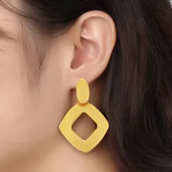 Geometric Gold Stud Earrings