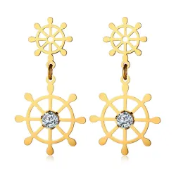 Hollow Rudder Design Drop Earrings