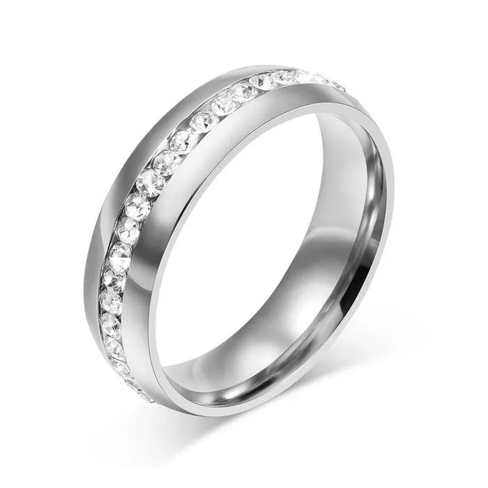 Gold - silver classic ring with zirconia