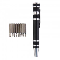 8 in 1 Aluminum Alloy Pen Style Multi-Tool Screwdriver Set