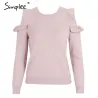 Elegant Off Shoulder Knitted Sweater Jumper
