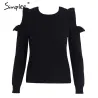 Elegant Off Shoulder Knitted Sweater Jumper