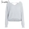 Backless Lace-Up pullover - sweater knitted