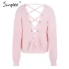 Backless Lace-Up pullover - sweater knitted