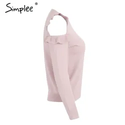Elegant Off Shoulder Knitted Sweater Jumper