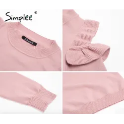 Elegant Off Shoulder Knitted Sweater Jumper