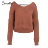 Backless Lace-Up pullover - sweater knitted