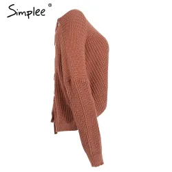 Backless Lace-Up pullover - sweater knitted