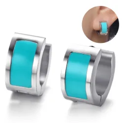 Small silver hoops earrings