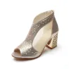 Elegant Shiny Sandals Booties