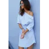 Plus size - off shoulder striped dress