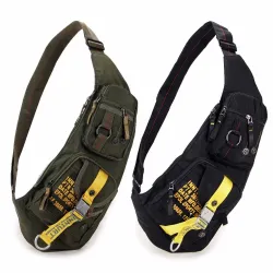 Waterproof nylon crossbody shoulder bag - backpack