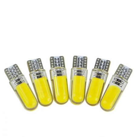 T10 W5W LED COB light silicone car signal lamp 12V 194 501 bulb 10 pcsT10