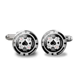 Poker cards casino cufflinks