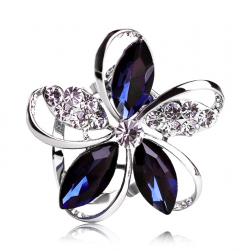 Crystal flower brooch
