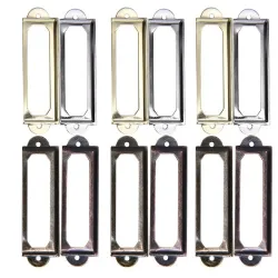 Antique brass furniture metal handle - frame label holder - 10 pieces