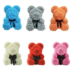 Rose bear - bear made from infinity roses - 40 cm