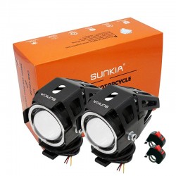 U7 Angel Eye motorcycle LED headlight with switch - fog lamp - CREE chip 3000LM - 2 pieces
