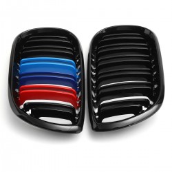 Front bumper grill - 2 line slat M color 3 colors for BMW 3 Series E46 4-door 2 pcs