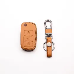 Car key leather cover for Volkswagen Polo B5, B6, Golf 4, 5, 6, Jetta, MK6, Tiguan