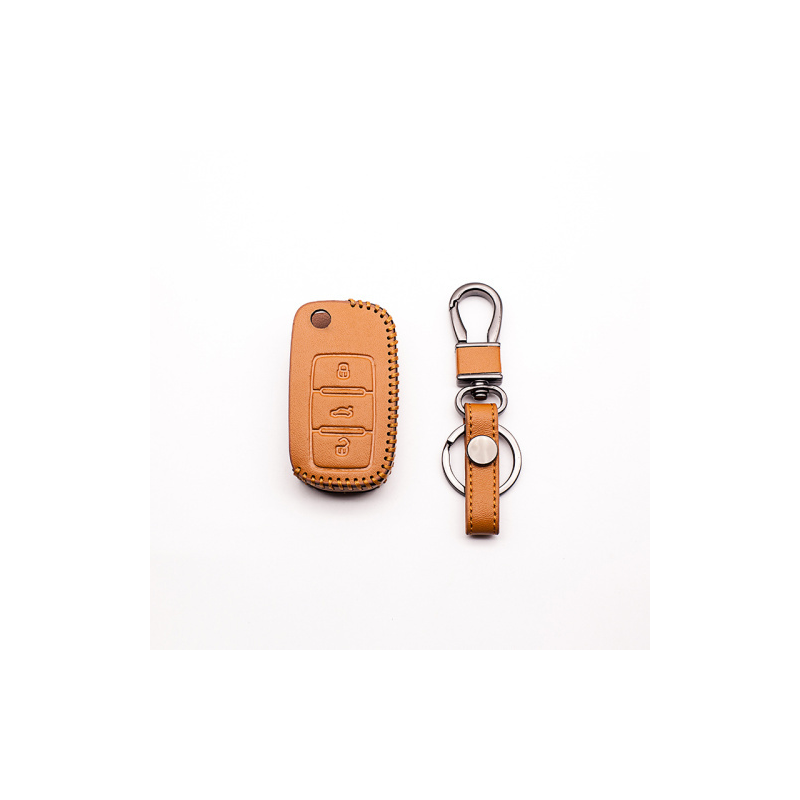 Car key leather cover for Volkswagen Polo B5, B6, Golf 4, 5, 6, Jetta, MK6, TiguanKeys