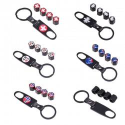 Stainless steel car wheel air valve caps with country flag