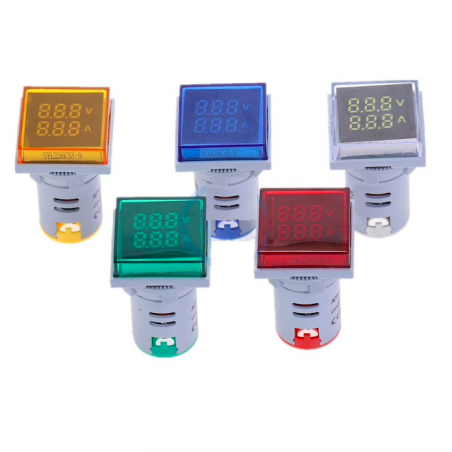 AC 60-500V 0-100A - LED voltmeter square digital dual display - voltage gauge - measurement meter