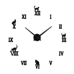 3D decorative wall quartz clock with roman numbers