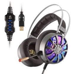NiUB5 PC65 glowing gaming headset - 3D USB 7.1 PS4 headphones with noise canceling