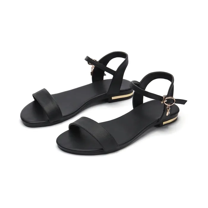 Genuine leather flat sandals