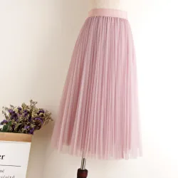 Fashion midi pleated skirt