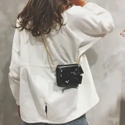 Small elegant bag with bow & chain