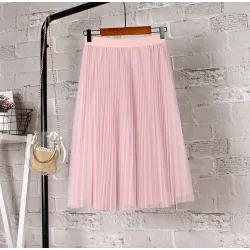 Fashion midi pleated skirt