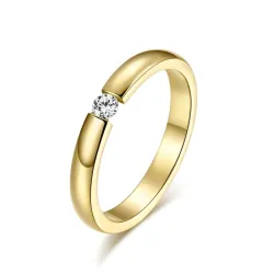 Elegant ring with crystal - stainless steel