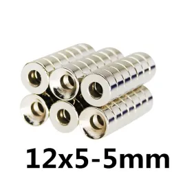 N35 neodymium magnet - super strong round ring 12 * 5 * 5mm 5 pieces