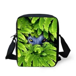 Animals in leaves - small crossbody bag