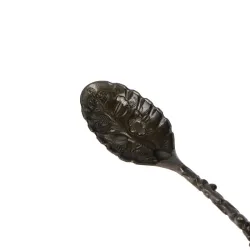 Vintage carved tea & dessert spoon with crystal