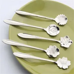 Decorative silver teaspoon - coffee & desserts 5 pieces