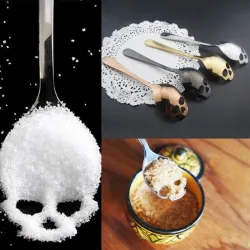 Skull shaped stainless steel spoon for tea & coffee & desserts