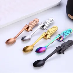 Decorative stainless steel teaspoons for tea & coffee & desserts