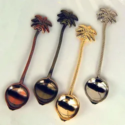 Royal vintage teaspoon with coconut tree for tea - coffee & desserts